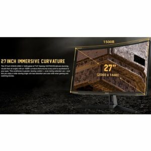 ASUS - TUF Gaming VG27WQ1B 27" Curved WQHD Adaptive-sync and FreeSync Premium Gaming Monitor (DisplayPort, HDMI) - Black