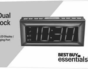 Best Buy essentials™ - BE-CLOPP3 Digital AM / FM Dual Alarm Clock - Black