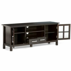 Simpli Home - Kitchener Solid Wood 60 inch Wide Contemporary TV Media Stand For TVs up to 65 inches - Hickory Brown