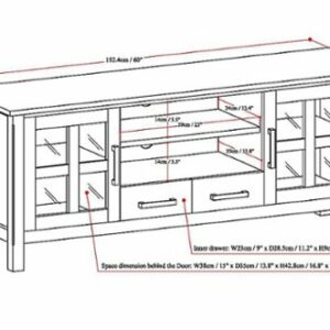 Simpli Home - Kitchener Solid Wood 60 inch Wide Contemporary TV Media Stand For TVs up to 65 inches - Hickory Brown