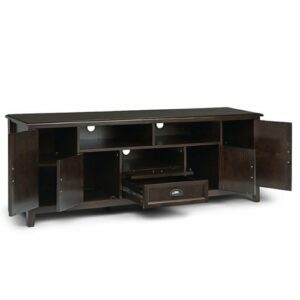 Simpli Home - Burlington Solid Wood 72 inch Wide Transitional TV Media Stand For TVs up to 80 inches - Mahogany Brown