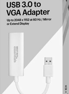 Best Buy essentials™ - USB to VGA Adapter - White