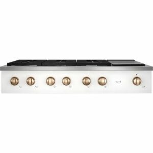 Café - 48" Built-In Gas Cooktop with 6 Burners, Customizable - Matte White