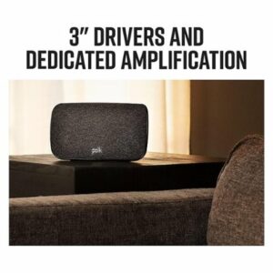 Polk Audio - Wireless Surround Speakers (Pair) for Polk React and Polk Magnifi Soundbars - Black