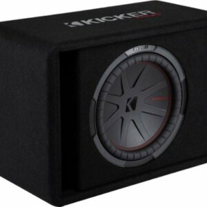 KICKER - CompR 12" Dual-Voice-Coil 2-Ohm Loaded Subwoofer Enclosure - Black