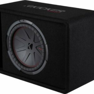 KICKER - CompR 12" Dual-Voice-Coil 2-Ohm Loaded Subwoofer Enclosure - Black