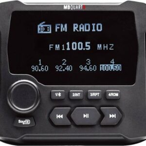 MB Quart - 160 Watt Powered Off-Road & Marine Multimedia Source Unit with AM/FM/Bluetooth - Black