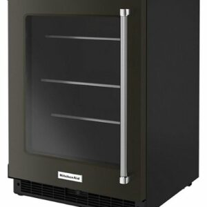 KitchenAid - 5.2 Cu. Ft. Built-In Mini Fridge - Black Stainless Steel