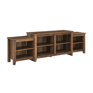 Walker Edison - Transitional Tiered TV Stand for TV's up to 50" - Rustic Oak