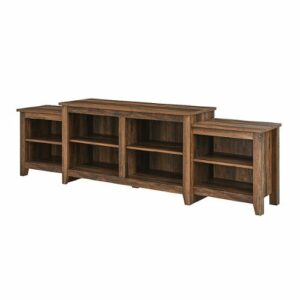 Walker Edison - Transitional Tiered TV Stand for TV's up to 50" - Rustic Oak