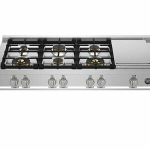 Bertazzoni - Master Series 48" Gas Rangetop 6 Burners plus electric griddle - Stainless Steel