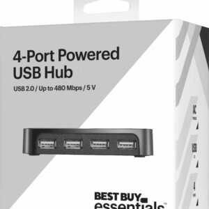 Best Buy essentials™ - 4-Port USB 2.0 Hub - Black