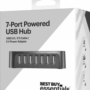 Best Buy essentials™ - 7-Port USB 2.0 Hub - Black