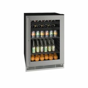 U-Line - 85-bottle or 105-can or 16-750ml Wine Bottle Capacity Beverage Center with Convection Cooling System - Stainless Steel