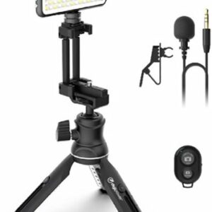 Digipower - The Instructor - 8.5" Tripod Professional Video Kit -Work, Teach & Learn from Home - Black