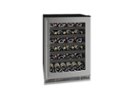 U-Line - 5.5 cu ft 48-750ml bottle Wine Refrigerator with Lock - Stainless Steel