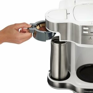 Hamilton Beach - 2-Way Programmable 12 Cup and Single-Serve Coffee Maker - WHITE