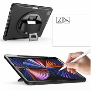 SaharaCase - PROTECTION Hand Strap Series Case for Apple iPad Pro 12.9" (4th,5th, and 6th Gen 2020-2022) - Black