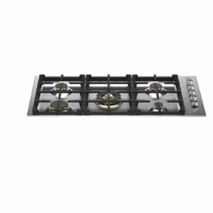 Bertazzoni - Professional Series 36" Drop-In Gas Cooktop 5 Brass Burners - Stainless Steel