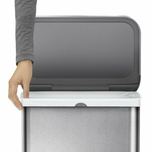 simplehuman - 58 Liter Rectangular Sensor Can with Voice and Motion Control - Brushed Stainless Steel