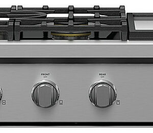 Fisher & Paykel - 48 in Professional Gas Rangetop 5 Burners with Griddle - Stainless Steel