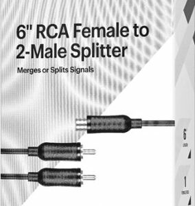 Best Buy essentials™ - 6" 2-Way 1-Female to 2-Male RCA Splitter - Black