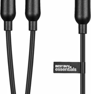 Best Buy essentials™ - 6" 2-Way 1-Male to 2-Female RCA Splitter - Black