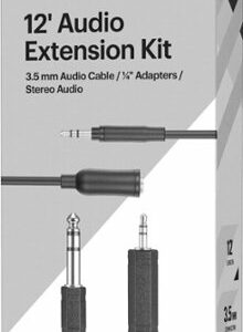 Best Buy essentials™ - 12' Headphone Extension Kit & Adapters - Black