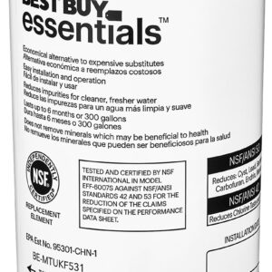 Best Buy essentials™ - NSF 42/53 Water Filter Replacement for Select Amana/Maytag, KitchenAid and Sears/Kenmore Refrigerators - White