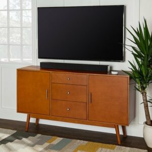 Walker Edison - Mid Century Modern Wood TV Stand for TVs up to 65" - Acorn