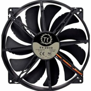 Thermaltake - Pure 20 200mm Quiet High Airflow Case Cooling Fan with Anti-Vibration Mounting System - Black