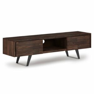 Simpli Home - Lowry 72 inch TV Media Stand - Distressed Charcoal Brown