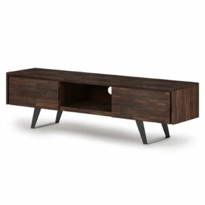 Simpli Home - Lowry 72 inch TV Media Stand - Distressed Charcoal Brown