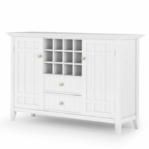 Simpli Home - Bedford Sideboard Buffet and Wine Rack - White