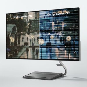 Lenovo - Geek Squad Certified Refurbished Qreator 27 27" IPS LED UHD FreeSync Monitor In-Panel Speakers Wireless Charging - Black