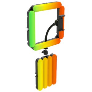 Bower - Multi color four piece foldable square light studio with tripod - Black