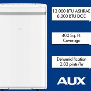 AuxAC - 350 Sq. Ft Portable Air Conditioner and 7,600 BTU Heater - White