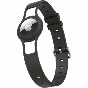 SaharaCase - Silicone Dog Standard Collar with Apple AirTag slot - Black