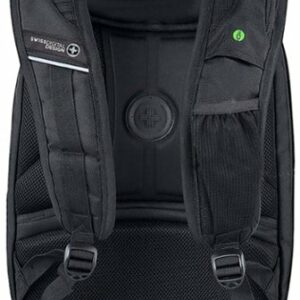 Swissdigital Design - Terabyte TSA-friendly Backpack with USB Charging port/RFID protection and fits up to 15.6" laptop - Black