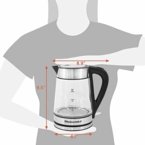 Elite Platinum - 1.7L Cordless Electric Glass Kettle - Stainless Steel