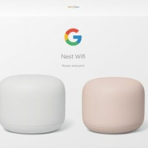 Google - Geek Squad Certified Refurbished Nest Wifi AC2200 Mesh System Router and Point (2-Pack) - Sand