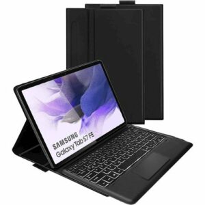 SaharaCase - Keyboard Case with Mouse Pad for Samsung Galaxy Tab S8 Plus and S7 FE - Black