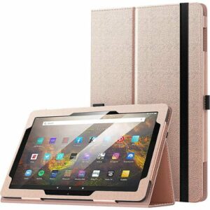 SaharaCase - Bi-Fold Folio Case for Amazon Fire HD 10 (2021) - Rose Gold