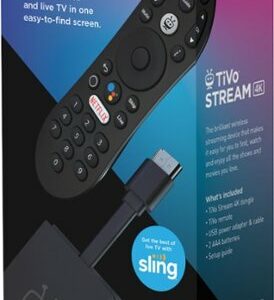 TiVo - Stream 4K UHD Streaming Media Player with Google Assistance Voice Control Remote - Black