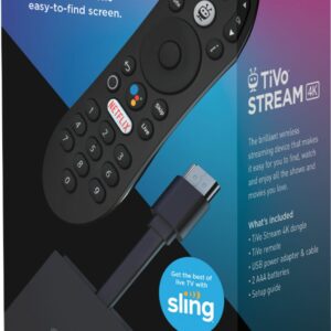 TiVo - Stream 4K UHD Streaming Media Player with Google Assistance Voice Control Remote - Black