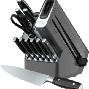 Ninja - Foodi NeverDull Premium 12-Piece Knife Block Set with Built-in Sharpener System - Black & Silver