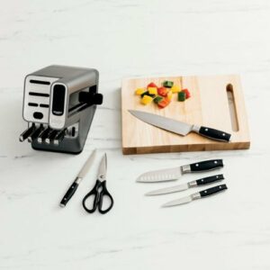 Ninja - Foodi NeverDull Premium 12-Piece Knife Block Set with Built-in Sharpener System - Black & Silver