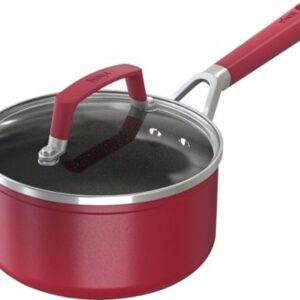 Ninja - Foodi NeverStick Vivid 1 1/2-Quart Saucepan with Glass Lid - Crimson Red