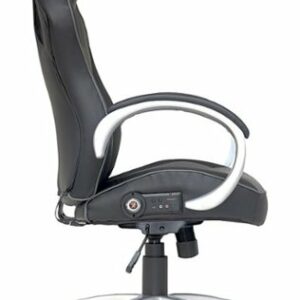 X Rocker - Rogue Sound Office Chair with Fixed Arms and 2.0 Bluetooth - Gray and Black