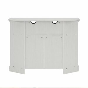 Walker Edison - 44” Classic Corner TV Console for TVs up to 50” - Brushed White